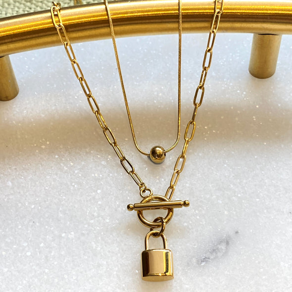 Lock 'n Ball Pendant Necklaces