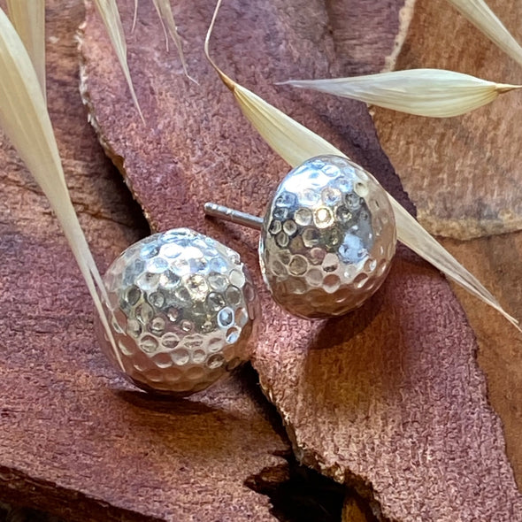 Silver Hammered Ball Stud