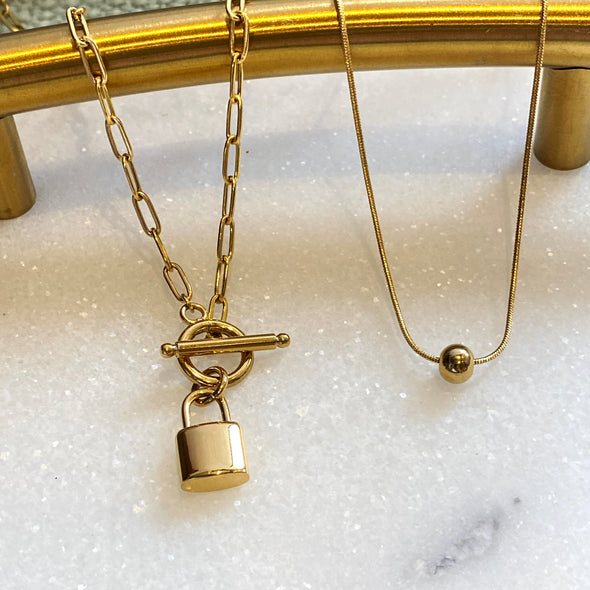 Lock 'n Ball Pendant Necklaces