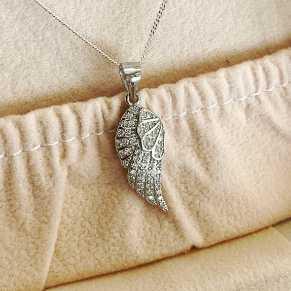 Silver Chain with Angel Wing Pendant