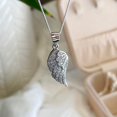 Silver Chain with Angel Wing Pendant
