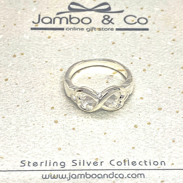 Silver Ring with Entwining Hearts