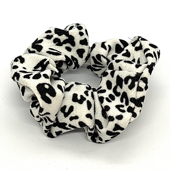 Scrunchie - White & Black Animal Print