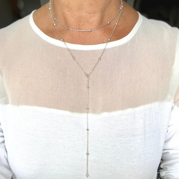 Bohemian Double Layer Necklace - Silver